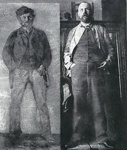 一个年轻人的肖像;在1889年的工作室照片后重建 作者 洛维斯·科林斯（Lovis Corinth）